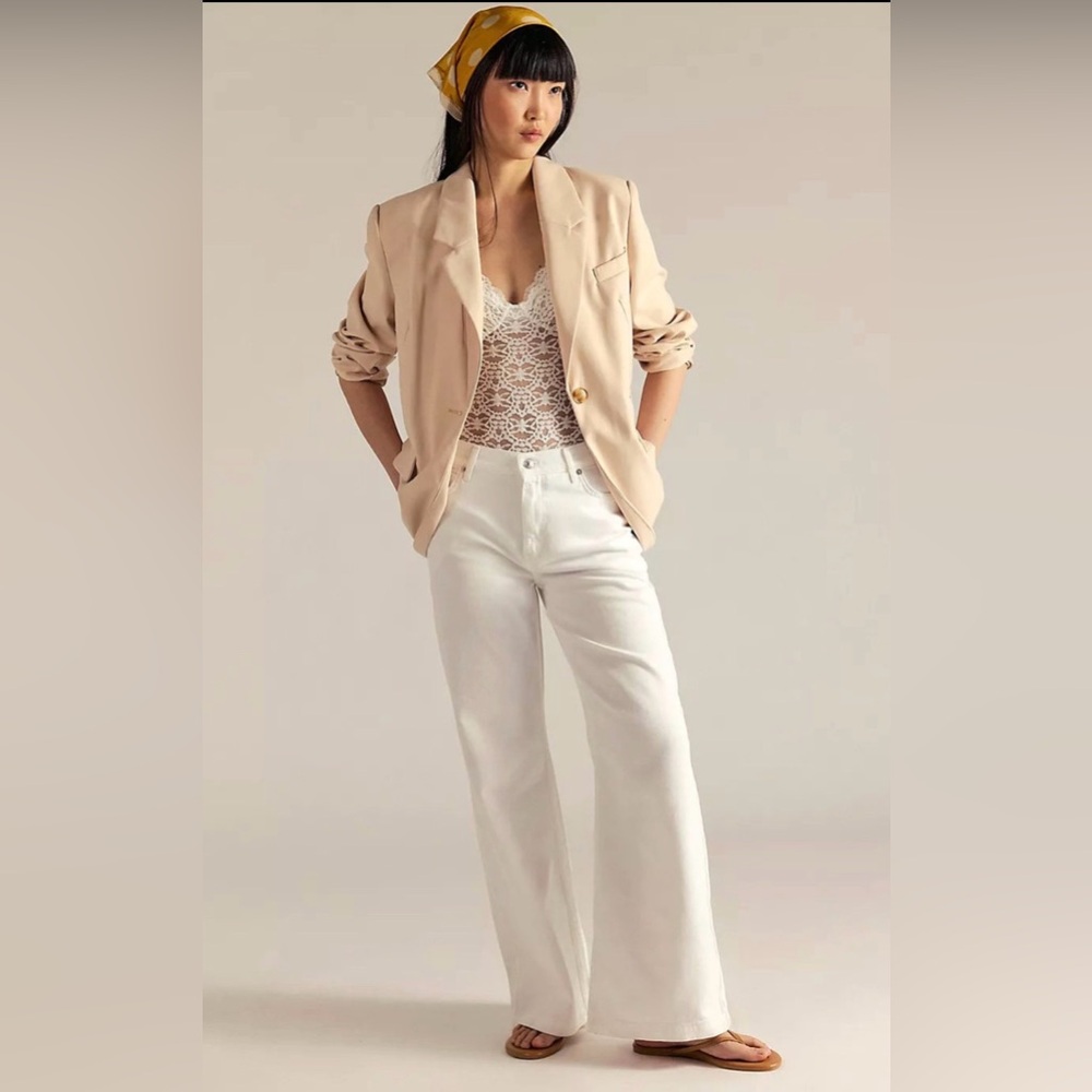 FREE PEOPLE x we the free stride jeans in optic white size 31